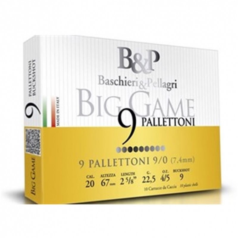 B&P Big Game 9 Pallettoni Cal. 20 22.5gr